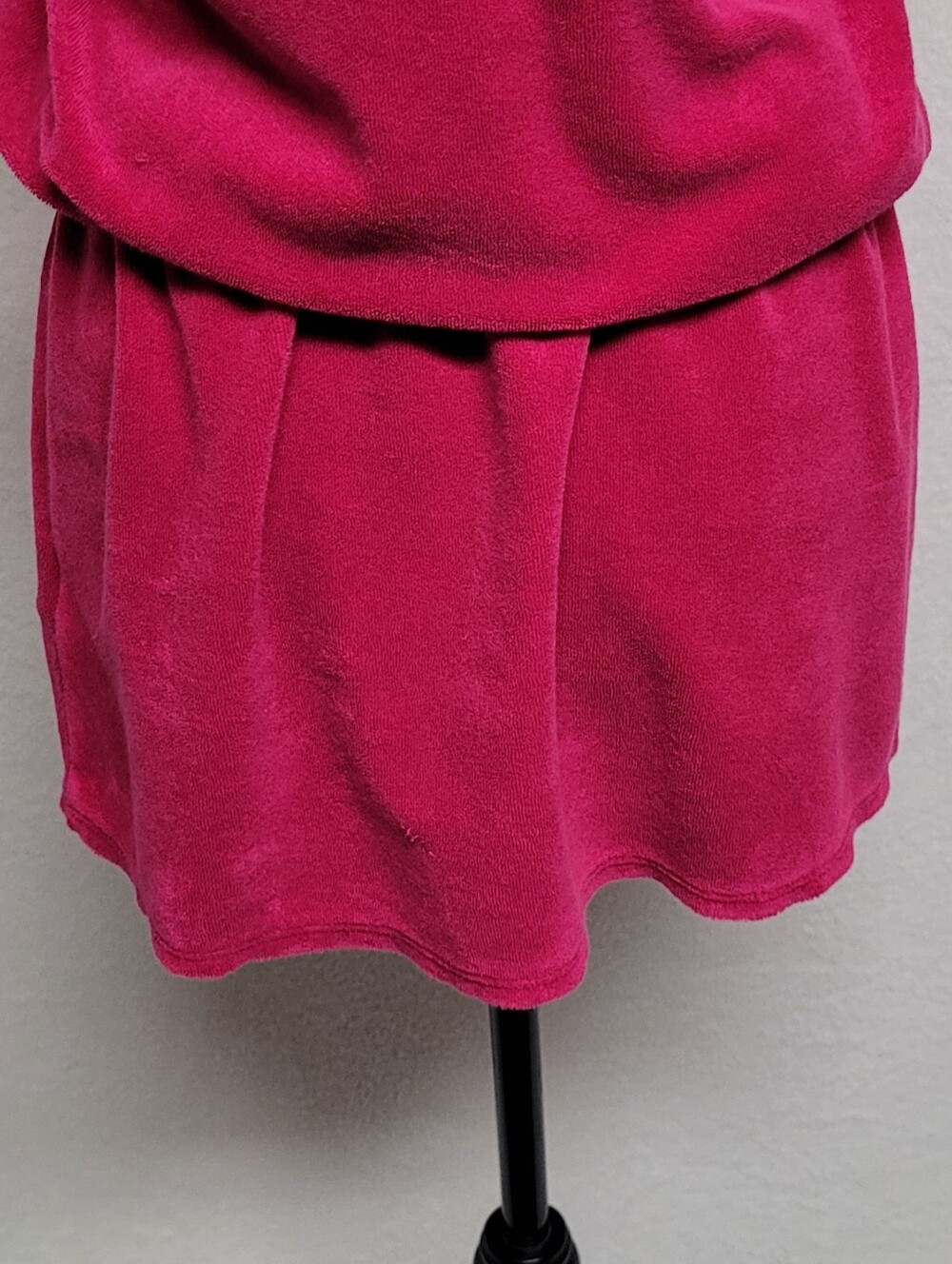 Juicy Couture Rare Vintage Magenta Terrycloth Racerback Tie-Waist Mini Dress L - Picture 11 of 13